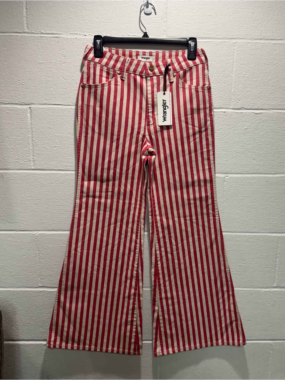 NWT Wrangler Wanderer 622 High Rise Flare Jeans 27x30 Striped